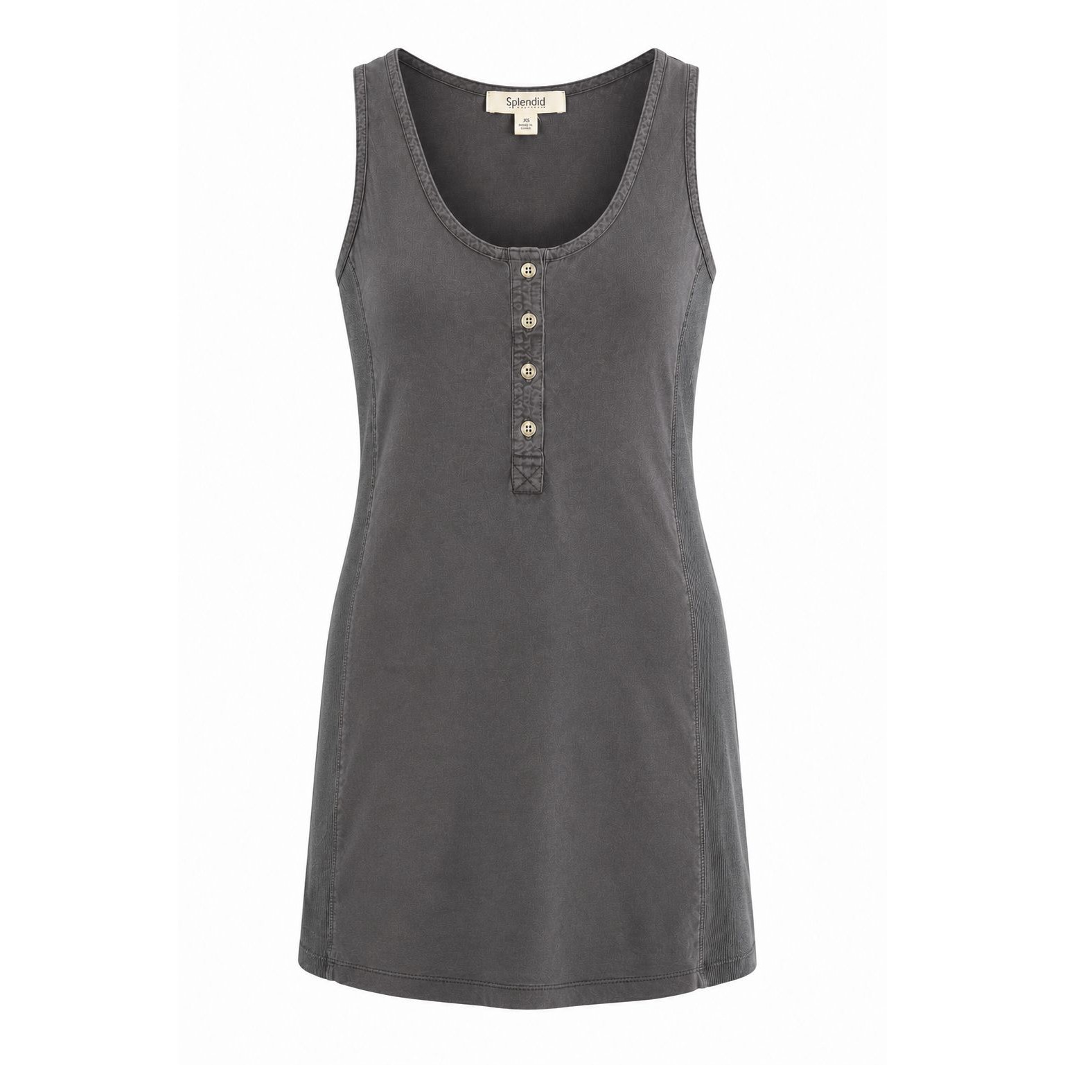 Splendid Sleeveless Henley Dress Women's Xs - 72% Viscose And 28% Lyocell